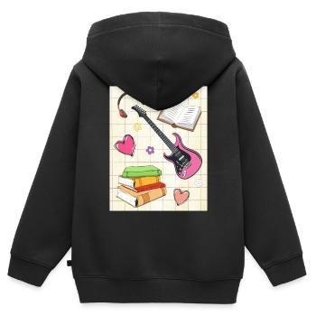 Downtown Girl Aesthetic Pattern Coquette Aesthetic - Kids Premium Organic Zip-up Hoodie - black - Back - AI Model Kid Male (0cm)