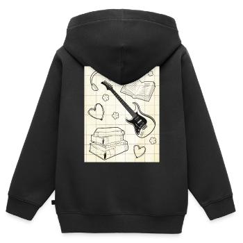Downtown Girl Aesthetic Pattern Coquette Aesthetic - Kids Premium Organic Zip-up Hoodie - black - Back - AI Model Kid Male (0cm)