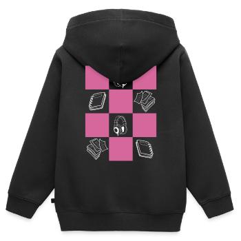 Downtown Girl Aesthetic Danish Pastel Coquette - Kinder Premium Organic Zip Hoodie - Schwarz - Hinten - AI Model Kid Male (0cm)