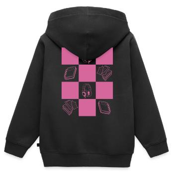 Downtown Girl Aesthetic Danish Pastel Coquette - Kinder Premium Organic Zip Hoodie - Schwarz - Hinten - AI Model Kid Male (0cm)