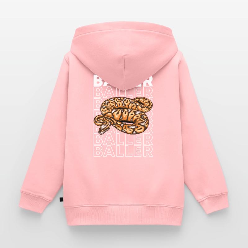 Ball Python 80's Style Baller Royal Python Snake Sweat Premium à capuche zippé enfant bio