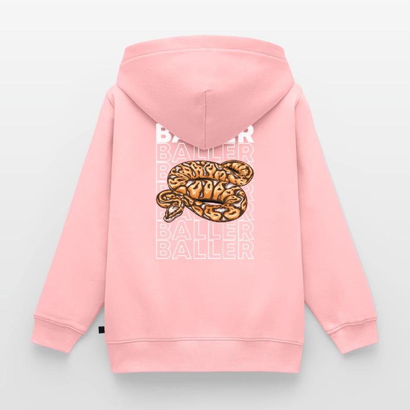 Ball Python 80's Style Baller Royal Python Snake Sweat Premium à capuche zippé enfant bio