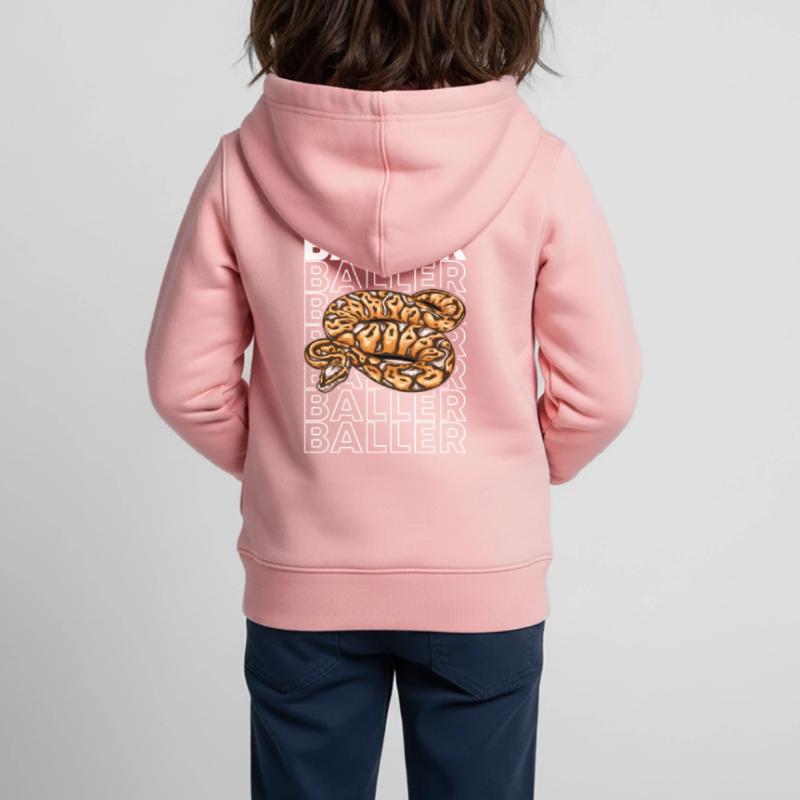 Ball Python 80's Style Baller Royal Python Snake Sweat Premium à capuche zippé enfant bio