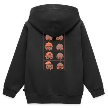 Truthahngesicht Gesegnetes, Dankbares - Kinder Premium Organic Zip Hoodie - Schwarz - Hinten - AI Model Kid Male (0cm)