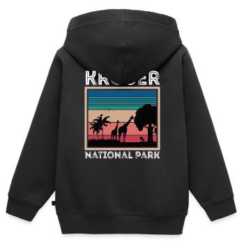 Giraffen-Nationalpark Afrika Krüger-Safari Big Fiv - Kinder Premium Organic Zip Hoodie - Schwarz - Hinten - AI Model Kid Male (0cm)