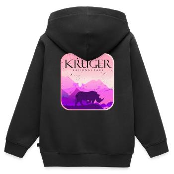 Rhino Kruger National Park Safari Afrika Big Five - Kinder Premium Organic Zip Hoodie - Schwarz - Hinten - AI Model Kid Male (0cm)
