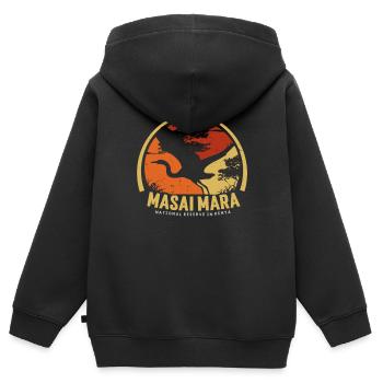 Masai Mara Nationalreservat Kenia Serengeti Wildti - Kinder Premium Organic Zip Hoodie - Schwarz - Hinten - AI Model Kid Male (0cm)