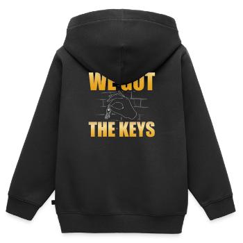 Wir Haben Die Hausbesitzer-einweihungsparty Von - Kinder Premium Organic Zip Hoodie - Schwarz - Hinten - AI Model Kid Male (0cm)