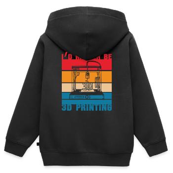 Ich Wäre Lieber Ein Liebhaber Von 3d-druckdüsen - Kinder Premium Organic Zip Hoodie - Schwarz - Hinten - AI Model Kid Male (0cm)