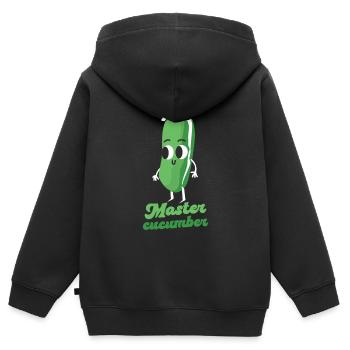 Master Gurke Vegetarisches Gemüse Gemüse Vegan - Kinder Premium Organic Zip Hoodie - Schwarz - Hinten - AI Model Kid Male (0cm)
