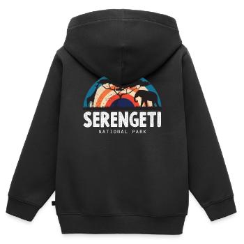 Afrika Nationalpark Serengeti Souvenir Big Five Sa - Kinder Premium Organic Zip Hoodie - Schwarz - Hinten - AI Model Kid Male (0cm)