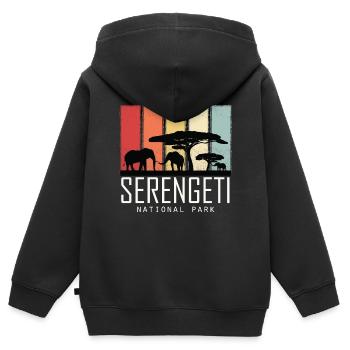 Tansania Nationalpark Afrika Safari Serengeti Souv - Kinder Premium Organic Zip Hoodie - Schwarz - Hinten - AI Model Kid Male (0cm)