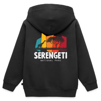 Serengeti-Safari-Nationalpark Afrika Savanne Giraf - Kinder Premium Organic Zip Hoodie - Schwarz - Hinten - AI Model Kid Male (0cm)