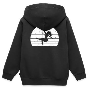 Pole Dance Silhouette Pole Dancing I Pole Dance Gi - Kinder Premium Organic Zip Hoodie - Schwarz - Hinten - AI Model Kid Male (0cm)