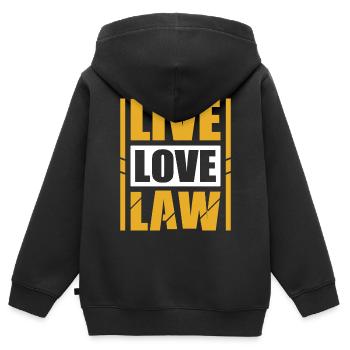 Jurastudenten, Examenskandidaten Jurist - Kinder Premium Organic Zip Hoodie - Schwarz - Hinten - AI Model Kid Male (0cm)