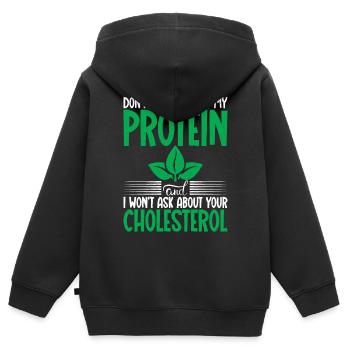 Fragen Sie Mich Nicht Nach Meiner - Kinder Premium Organic Zip Hoodie - Schwarz - Hinten - AI Model Kid Male (0cm)