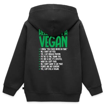 Ich Bin Eine Vegane Vegetarische - Kinder Premium Organic Zip Hoodie - Schwarz - Hinten - AI Model Kid Male (0cm)