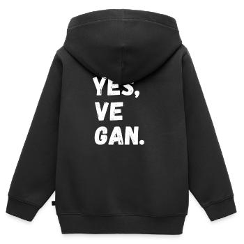 Yes We Can Veganer Vegan Tierfreund Tierschutz - Kinder Premium Organic Zip Hoodie - Schwarz - Hinten - AI Model Kid Male (0cm)