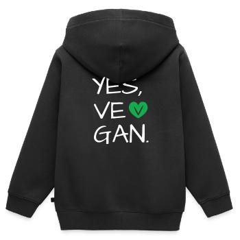 Yes We Can Veganer Vegan Tierfreund Tierschutz - Kinder Premium Organic Zip Hoodie - Schwarz - Hinten - AI Model Kid Male (0cm)