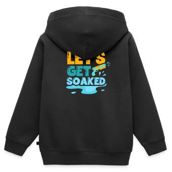 Laissez-nous tremper le pistolet à eau squirt gun - Sweat Premium à capuche zippé enfant bio - noir - Dos - AI Model Kid Male (0cm)