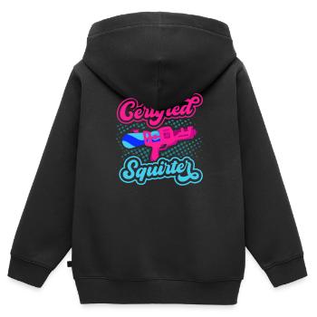 Pistolet de pulvérisation certifié Squirter Water Gun - Sweat Premium à capuche zippé enfant bio - noir - Dos - AI Model Kid Male (0cm)