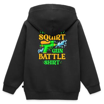 C’est ma chemise de combat Spray Gun - Sweat Premium à capuche zippé enfant bio - noir - Dos - AI Model Kid Male (0cm)