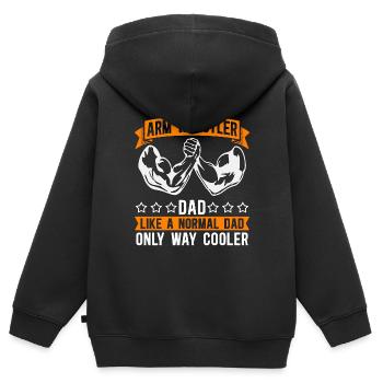 Arm Wrestling Arm Wrestler Dad Arm Sports Wrestler - Kinder Premium Organic Zip Hoodie - Schwarz - Hinten - AI Model Kid Male (0cm)