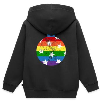 Regenbogen Weihnachtskugel Queer Gay Pride - Kinder Premium Organic Zip Hoodie - Schwarz - Hinten - AI Model Kid Male (0cm)