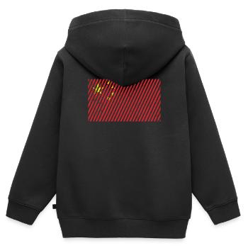 Drapeau de la Chine - Sweat Premium à capuche zippé enfant bio - noir - Dos - AI Model Kid Male (0cm)