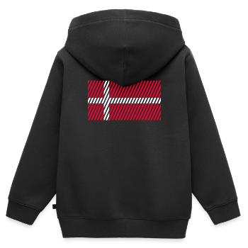 Drapeau du Danemark - Sweat Premium à capuche zippé enfant bio - noir - Dos - AI Model Kid Male (0cm)