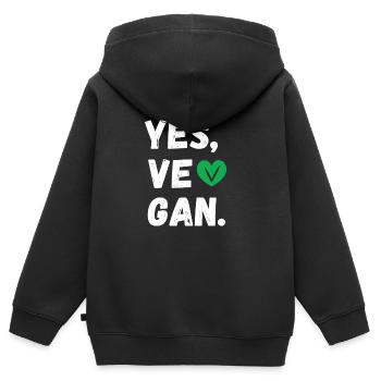 Yes We Can Veganer Vegan Tierfreund Tierschutz - Kinder Premium Organic Zip Hoodie - Schwarz - Hinten - AI Model Kid Male (0cm)