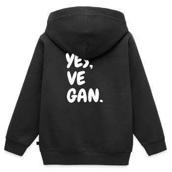 Yes We Can Veganer Vegan Tierfreund Tierschutz - Kinder Premium Organic Zip Hoodie - Schwarz - Hinten - AI Model Kid Male (0cm)