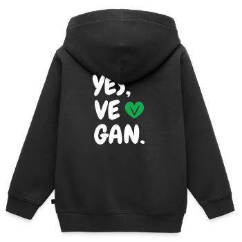 Yes We Can Veganer Vegan Tierfreund Tierschutz - Kinder Premium Organic Zip Hoodie - Schwarz - Hinten - AI Model Kid Male (0cm)