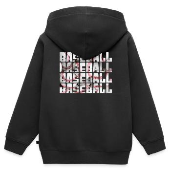 baseball - Kinder Premium Organic Zip Hoodie - Schwarz - Hinten - AI Model Kid Male (0cm)