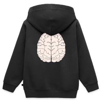 brain brain brain intelligence smart smart student university - Kids Premium Organic Zip-up Hoodie - black - Back - AI Model Kid Male (0cm)