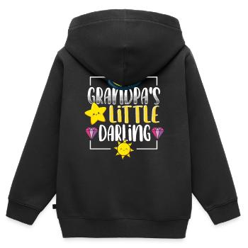 Grandpa’s Little Darling Kiddie Sun Star Kids - Sweat Premium à capuche zippé enfant bio - noir - Dos - AI Model Kid Male (0cm)