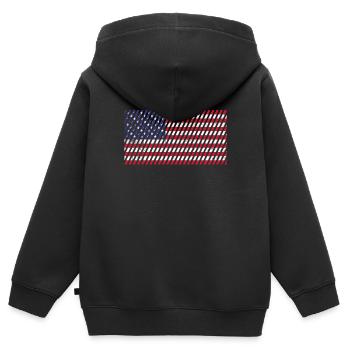 Drapeau des États-Unis - Sweat Premium à capuche zippé enfant bio - noir - Dos - AI Model Kid Male (0cm)