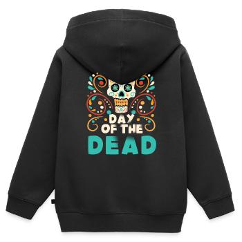Sugar Skull Day of the Dead Mexiko Urlaub mexikani - Kinder Premium Organic Zip Hoodie - Schwarz - Hinten - AI Model Kid Male (0cm)