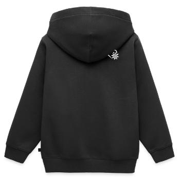 Mountain Edelweiß Heart Flower Edelweiss Flower - - Kinder Premium Organic Zip Hoodie - Schwarz - Hinten - AI Model Kid Male (0cm)