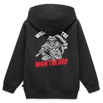 Sensenmann-Sensen-Albtraum-Engel des Todes Hallowe - Kinder Premium Organic Zip Hoodie - Schwarz - Hinten - AI Model Kid Male (0cm)