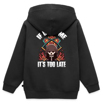 Reaper Sense Sinistre Faucheuse Ange de la Mort Halloween - Sweat Premium à capuche zippé enfant bio - noir - Dos - AI Model Kid Male (0cm)