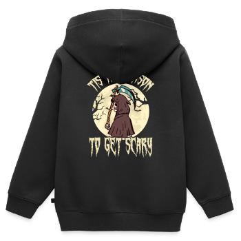 Halloween-Party-Sensenmann-Sensenmann-Engel des To - Kinder Premium Organic Zip Hoodie - Schwarz - Hinten - AI Model Kid Male (0cm)