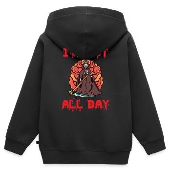 Reaper Sense Sinistre Faucheuse Ange de la Mort Halloween - Sweat Premium à capuche zippé enfant bio - noir - Dos - AI Model Kid Male (0cm)