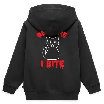 Vampirkatzen-Halloween-Party-Blutbiss-Albtraum-Kat - Kinder Premium Organic Zip Hoodie - Schwarz - Hinten - AI Model Kid Male (0cm)