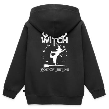 Hexenhafter Halloween-Party-Albtraum Fröhliche Hal - Kinder Premium Organic Zip Hoodie - Schwarz - Hinten - AI Model Kid Male (0cm)