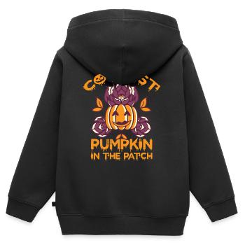 Kürbis-Blumen-Halloween-Party-Albtraum Fröhliches - Kinder Premium Organic Zip Hoodie - Schwarz - Hinten - AI Model Kid Male (0cm)
