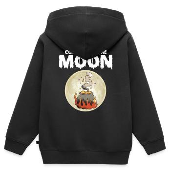 Commerce de bonbons Halloween Party Nightmare S - Sweat Premium à capuche zippé enfant bio - noir - Dos - AI Model Kid Male (0cm)