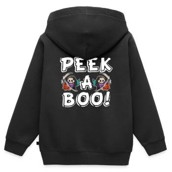 Süßigkeits-Kürbis-Halloween-Party-Albtraum-Hexe-Be - Kinder Premium Organic Zip Hoodie - Schwarz - Hinten - AI Model Kid Male (0cm)