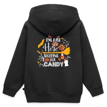 Mond-Halloween-Party-Albtraum, der glückliches Hal - Kinder Premium Organic Zip Hoodie - Schwarz - Hinten - AI Model Kid Male (0cm)
