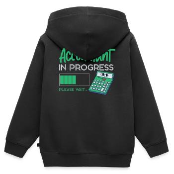 Comptable Comptable Comptable - Sweat Premium à capuche zippé enfant bio - noir - Dos - AI Model Kid Male (0cm)